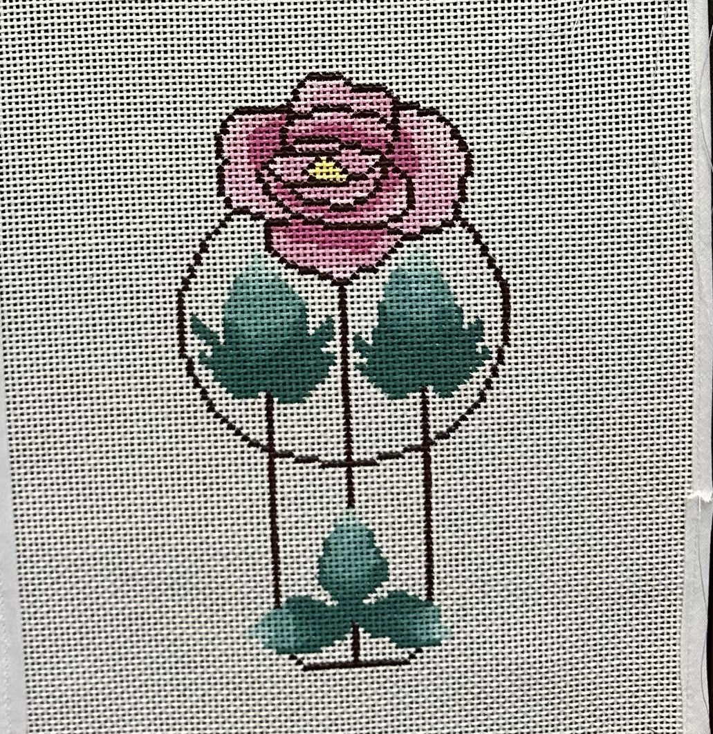 Art Deco Rose 2 Canvas - Garden Gate Needlepoint