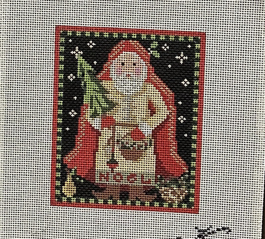 Santa with Noel Canvas - Garden Gate Needlepoint