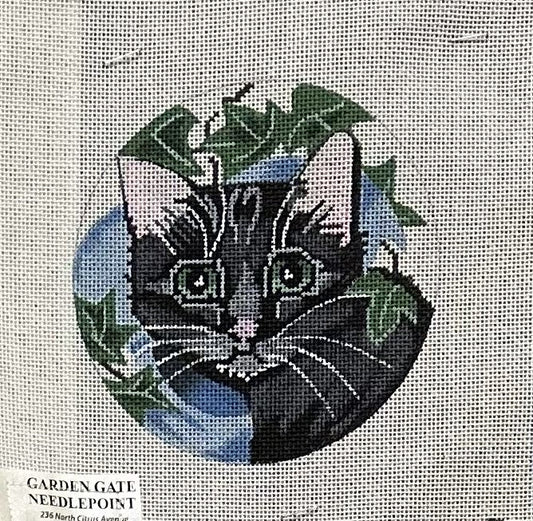 Black Cat Ornament - Garden Gate Needlepoint