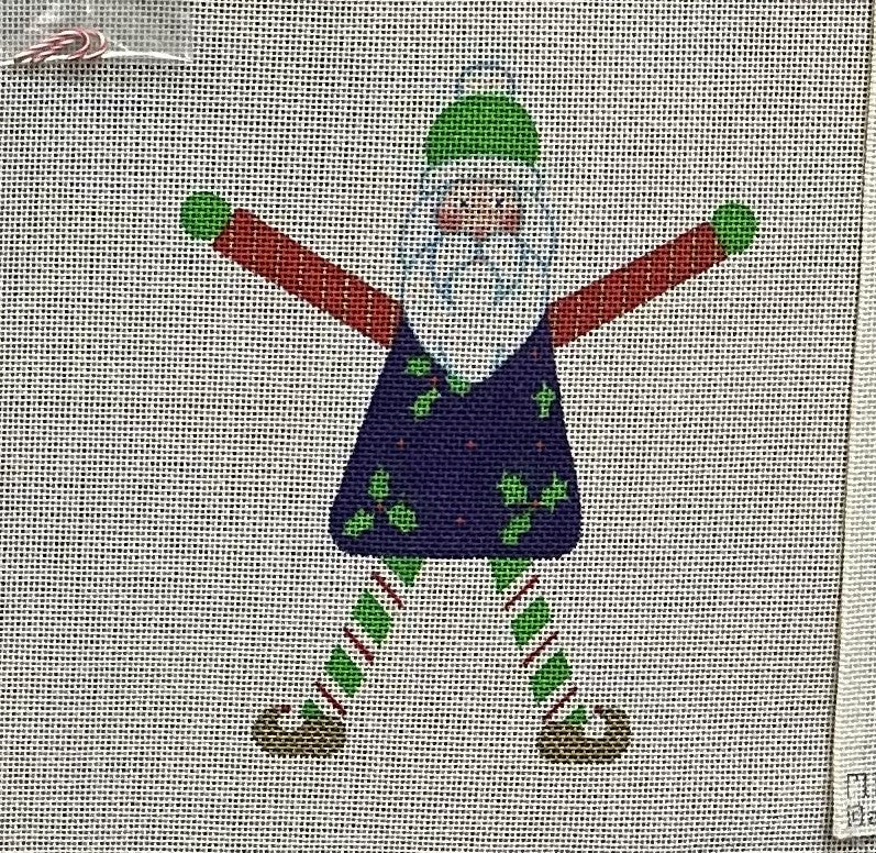 Santa Hooray Canvas - Garden Gate Needlepoint