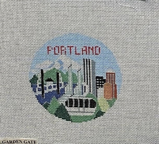 Portland Ornament - Garden Gate Needlepoint