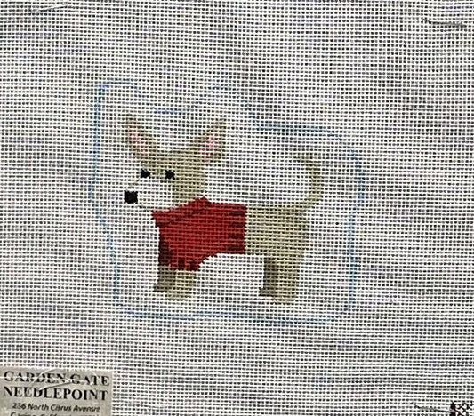 Chihuahua with Sweater Ornament - Garden Gate Needlepoint