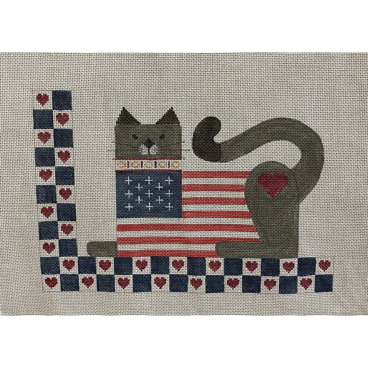 American Cat canvas - Garden Gate Needlepoint
