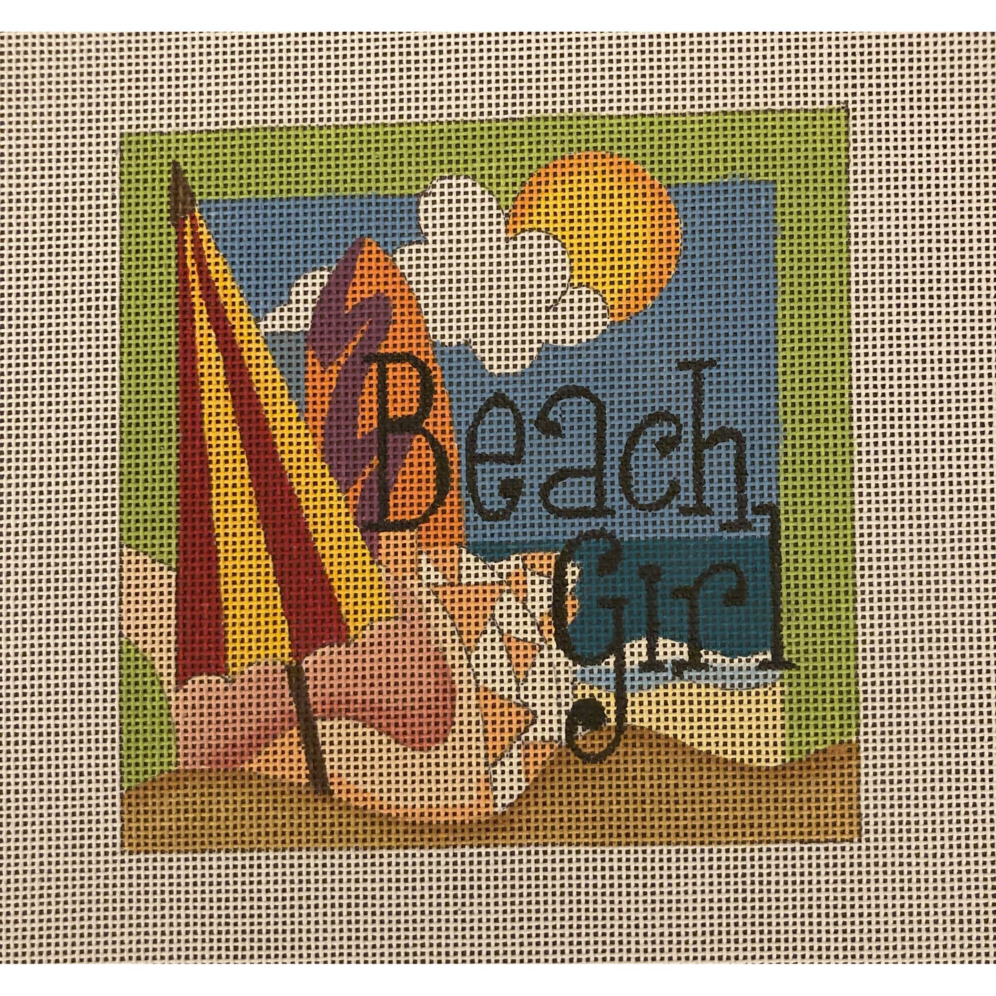 Beach Girl Canvas - Garden Gate Needlepoint