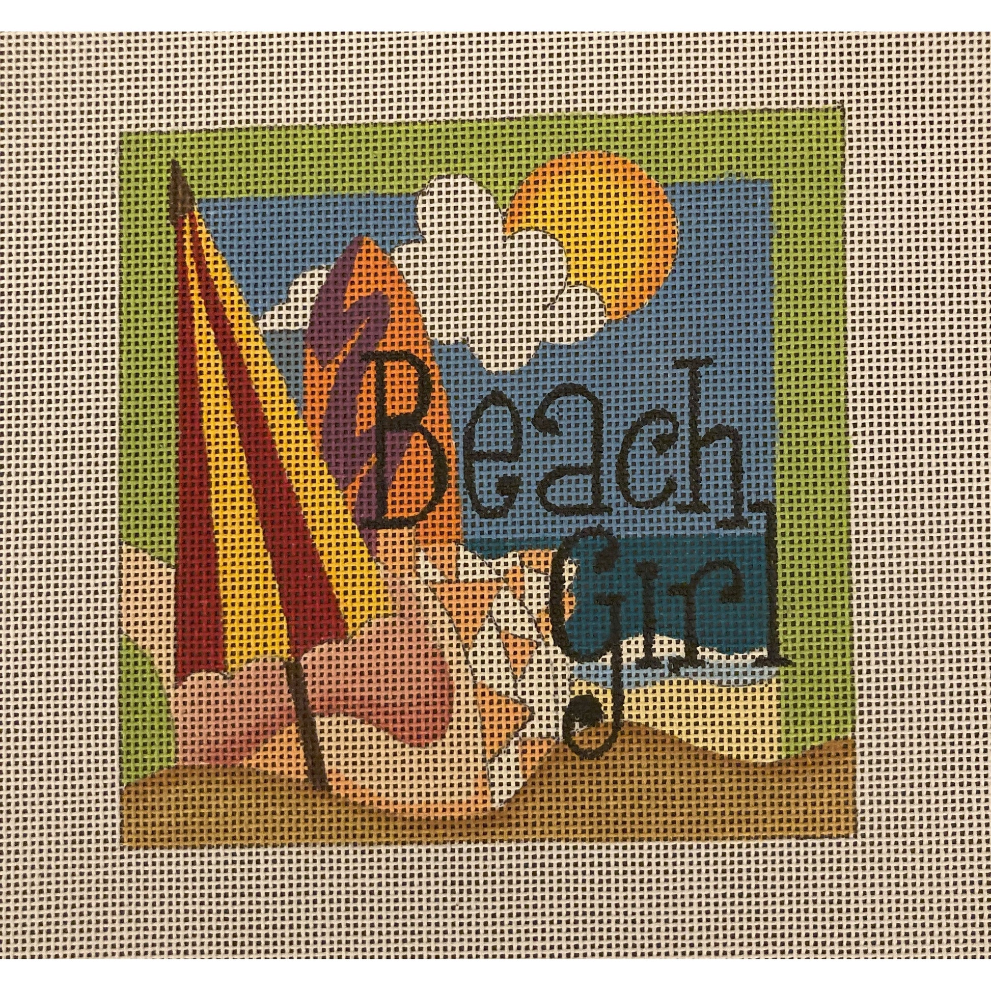 Beach Girl Canvas - Garden Gate Needlepoint
