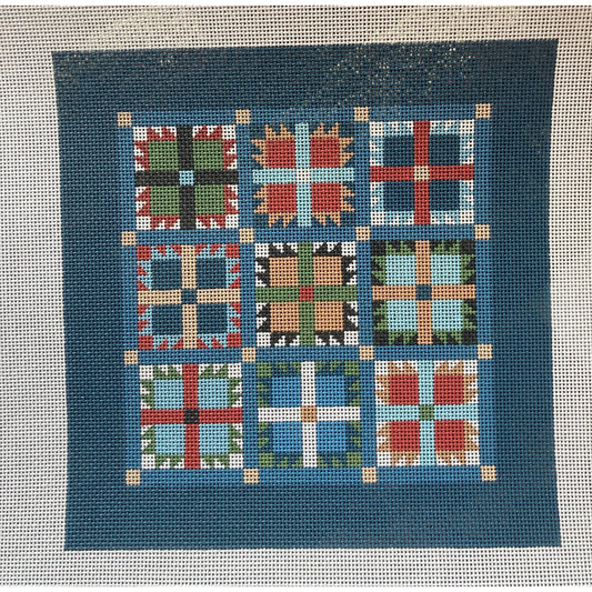 Bear Paw Quilt Canvas - Garden Gate Needlepoint