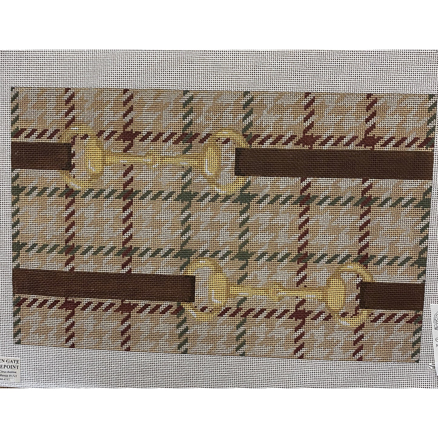 Beige, black & red plaid Canvas - Garden Gate Needlepoint