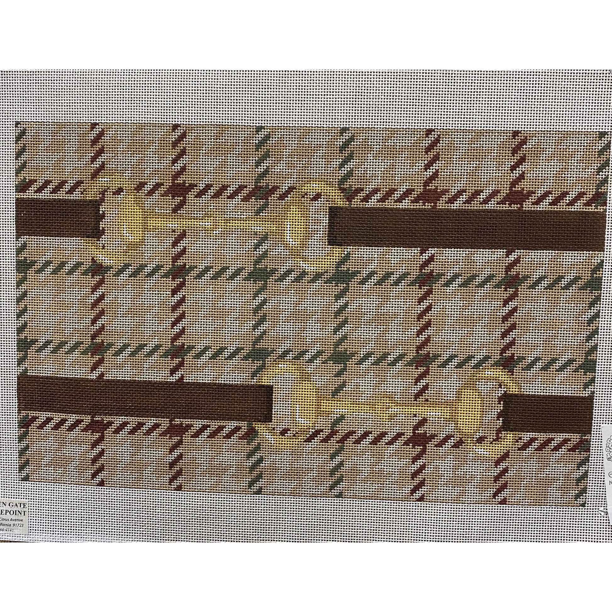 Beige, black & red plaid Canvas - Garden Gate Needlepoint