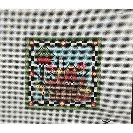Birdhouses Canvas - Garden Gate Needlepoint