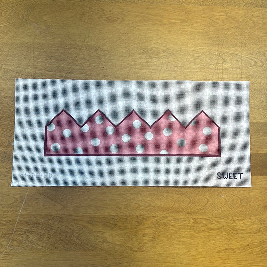 Birthday Crown-Pink Dots - Garden Gate Needlepoint