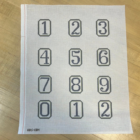 Blue/Green Perpetual Calendar Numbers - Garden Gate Needlepoint