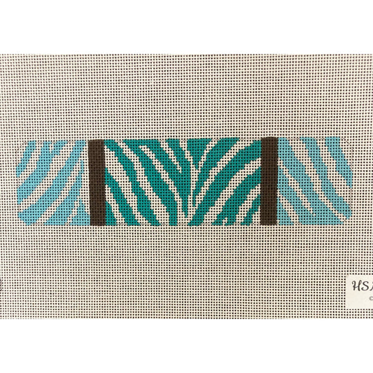 Blue & Green key Fob - Garden Gate Needlepoint