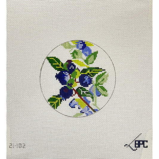 Blueberry 4" Round - Garden Gate Needlepoint