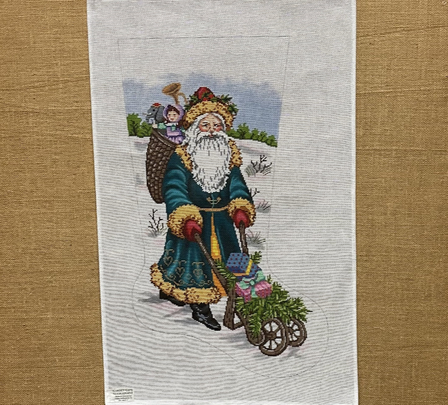 European Santa Stocking - Garden Gate Needlepoint