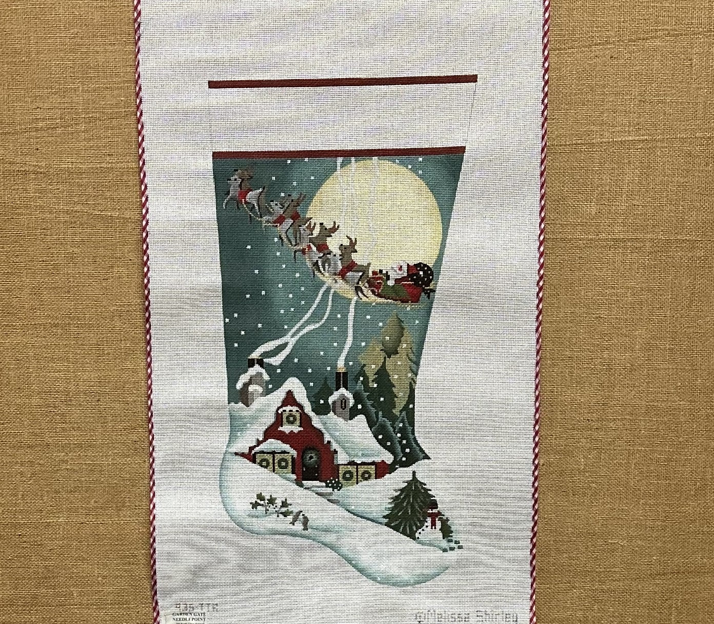 Deliver Sled Stocking - Garden Gate Needlepoint