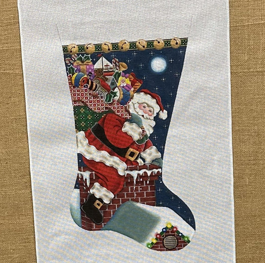 Going Down the Chimmney Stocking - Garden Gate Needlepoint