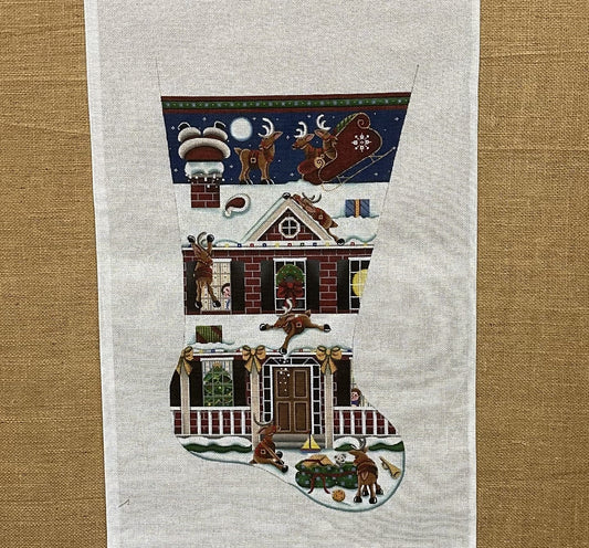 Reindeers Stocking - Garden Gate Needlepoint