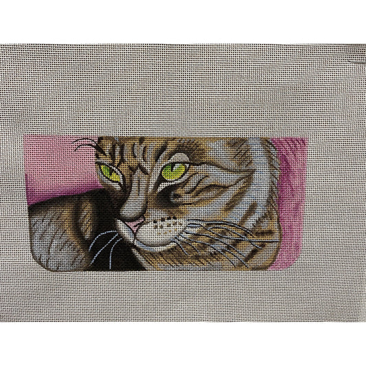 Cat Closeup canvas - Garden Gate Needlepoint