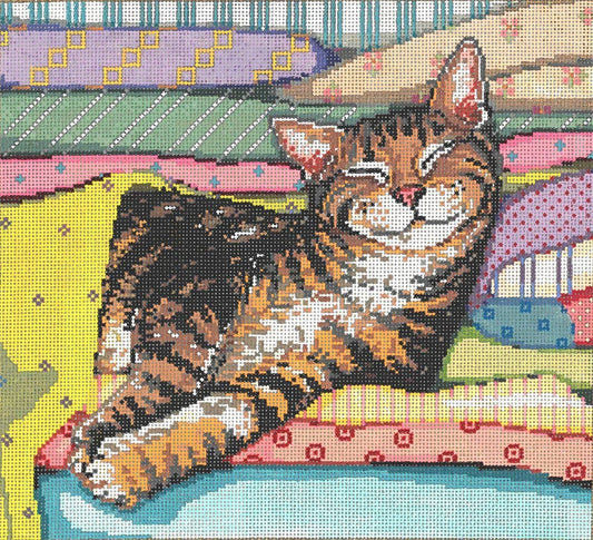 Catnap - Garden Gate Needlepoint