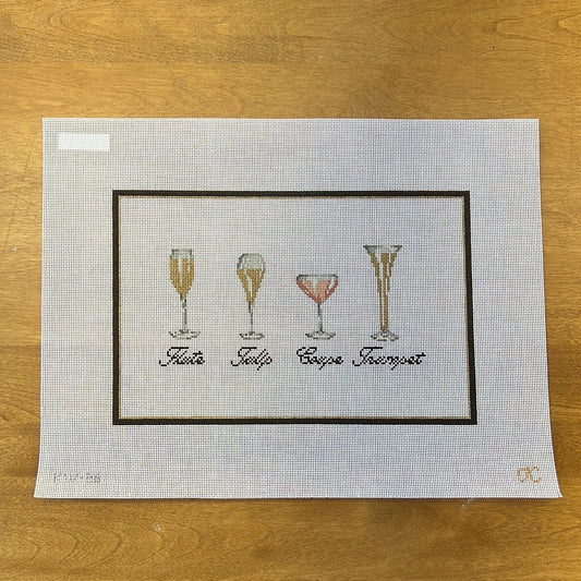 Champagne Glasses - Garden Gate Needlepoint