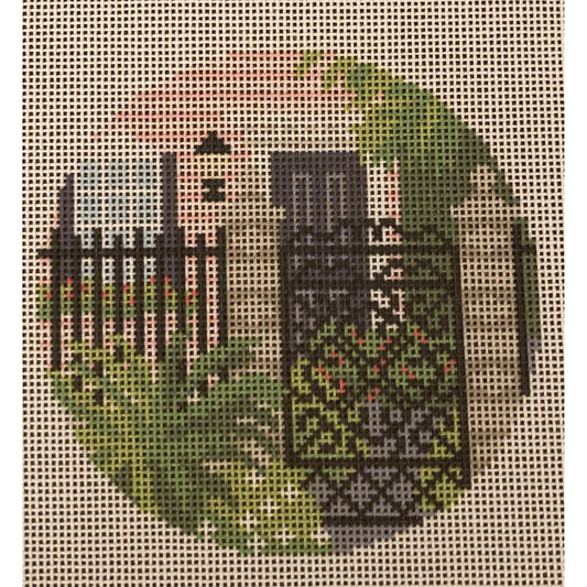 Charleston Gate Ornament - Garden Gate Needlepoint