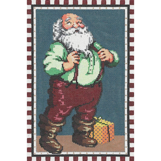 Checked Santa - Garden Gate Needlepoint