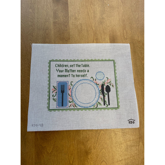 Children Set the Table...(Lessons In Chemistry) - Garden Gate Needlepoint