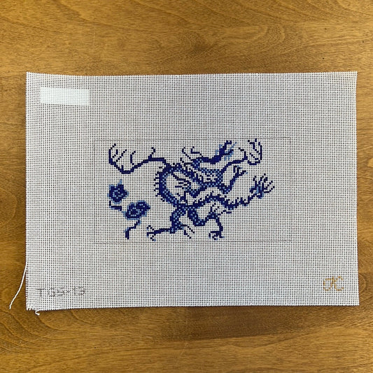 Chinoiserie Dragon-Blue - Garden Gate Needlepoint