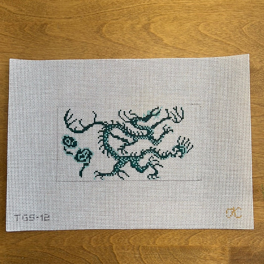 Chinoiserie Dragon-Green - Garden Gate Needlepoint