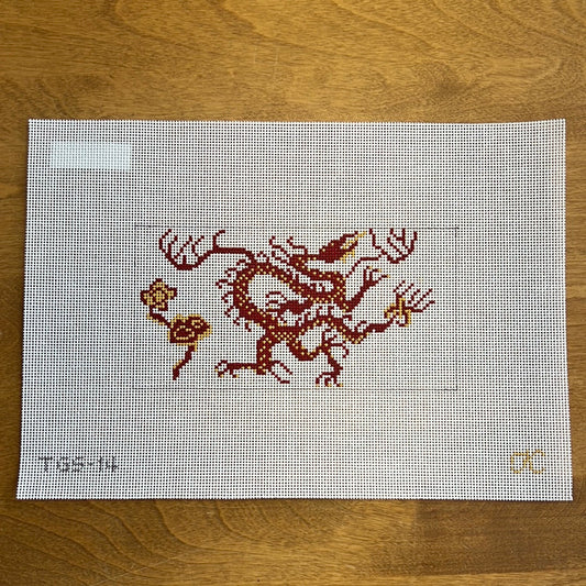 Chinoiserie Dragon-Red - Garden Gate Needlepoint
