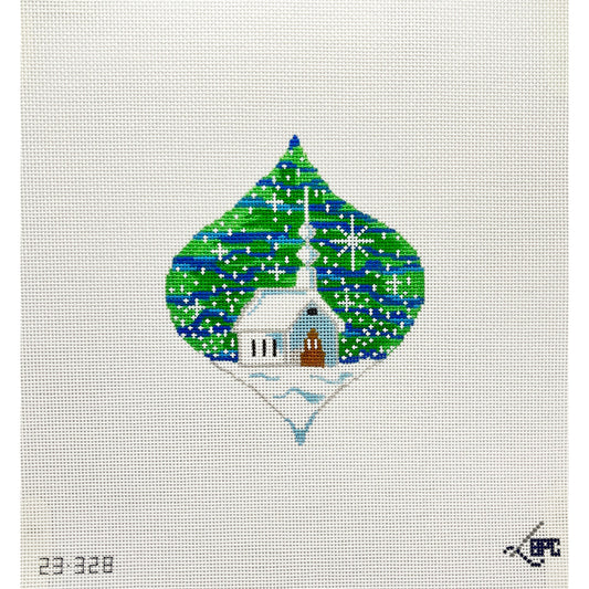 Church ornament - Garden Gate Needlepoint