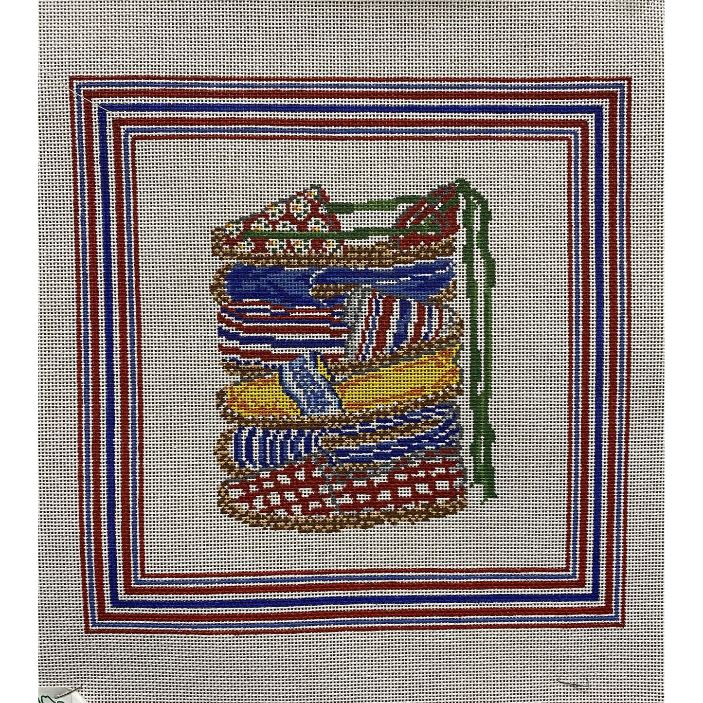 Copper Oaks Stacked Espedrills canvas - Garden Gate Needlepoint
