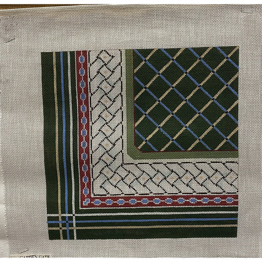 Corner Design canvas - Garden Gate Needlepoint
