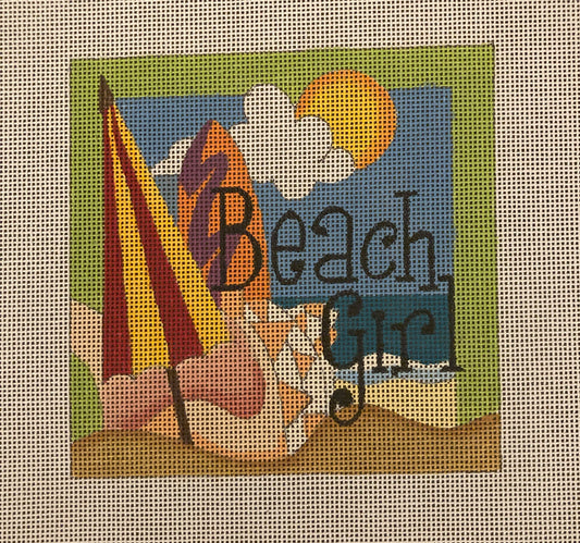 Beach Girl Canvas - Garden Gate Needlepoint