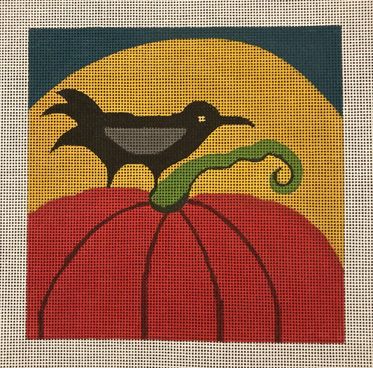 Crow on Pumpkin