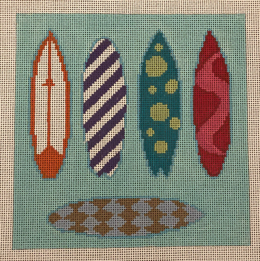 Surfboard Canvas - Garden Gate Needlepoint