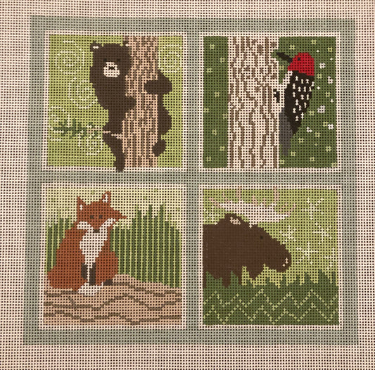 Forest Creatures Canvas - Garden Gate Needlepoint