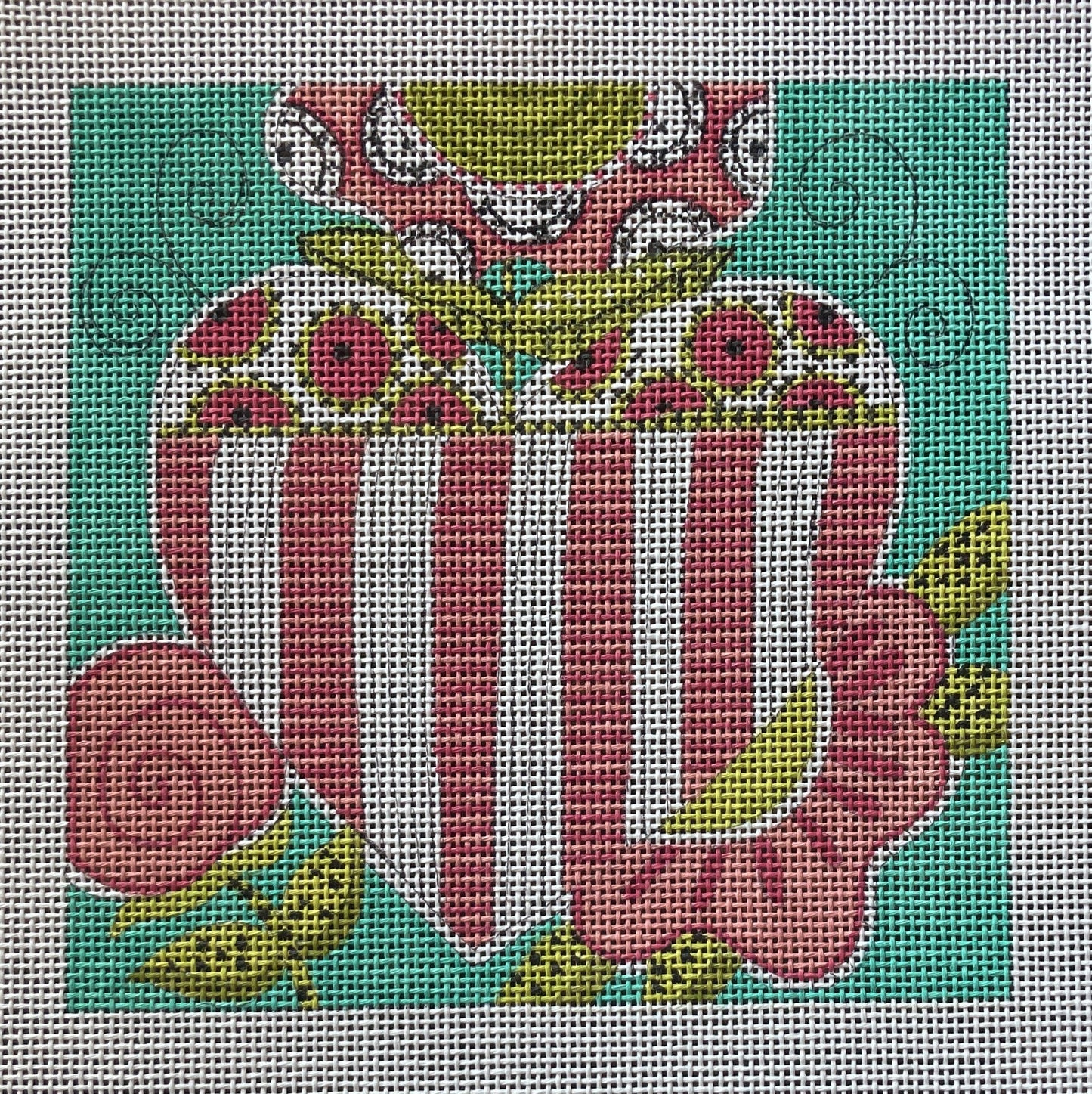 Fancy Pink Heart Canvas - Garden Gate Needlepoint