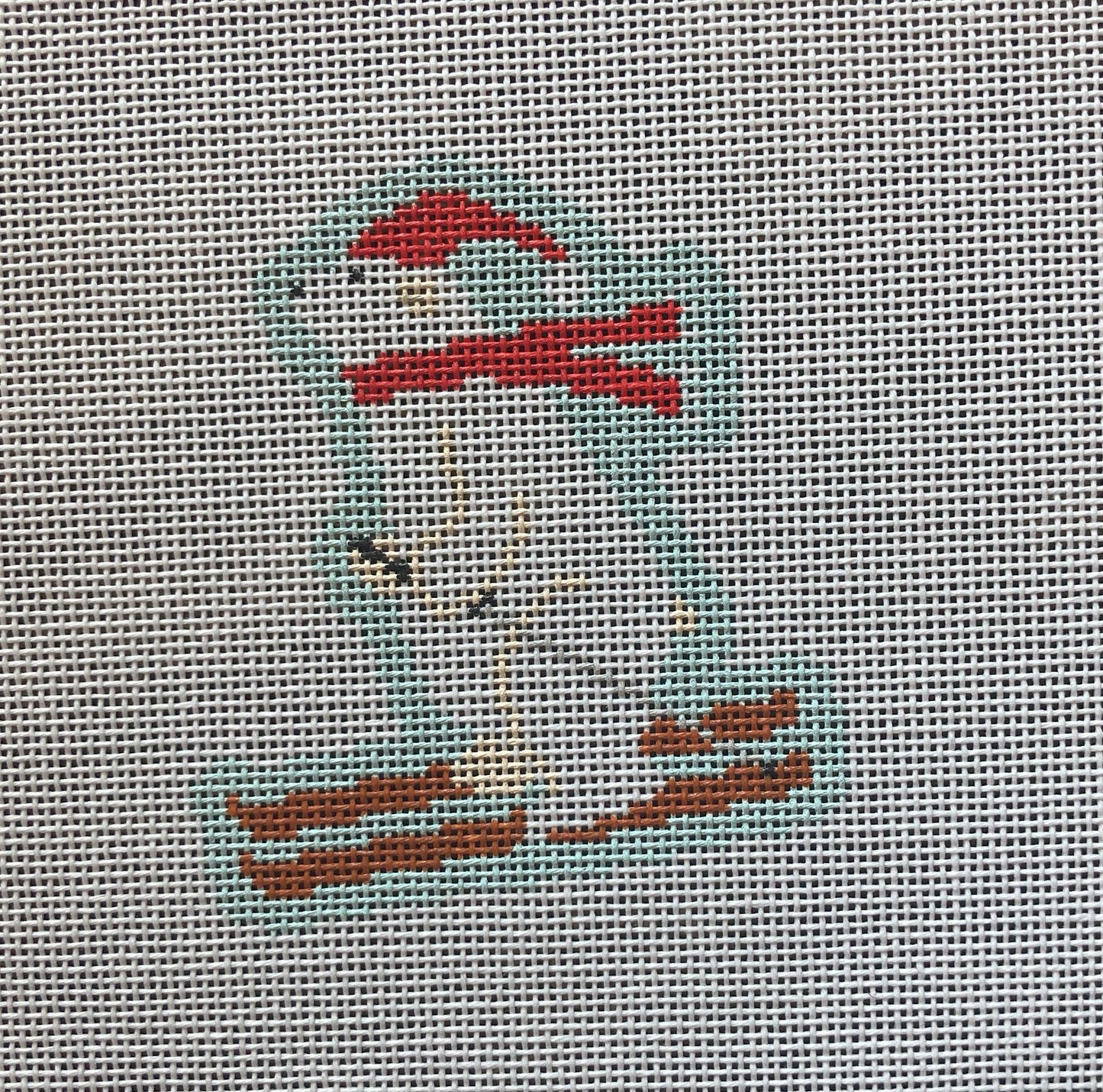 Polar Bear on Skis Ornament - Garden Gate Needlepoint