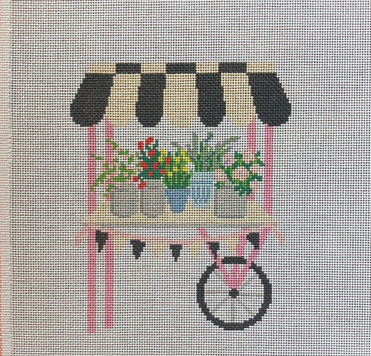 Flower Cart Canvas - Garden Gate Needlepoint