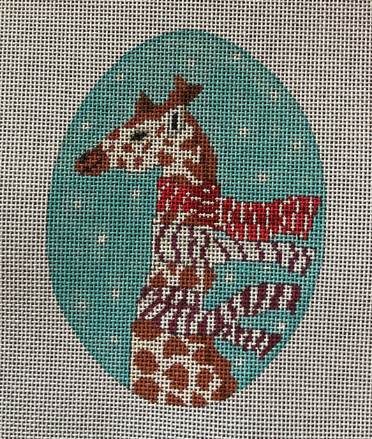 Giraffe with Scarves Canvas - Garden Gate Needlepoint