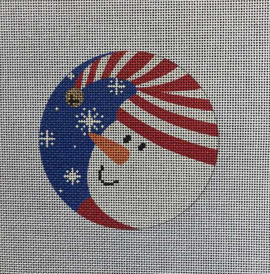 Snowman with Bell Ornament - Garden Gate Needlepoint