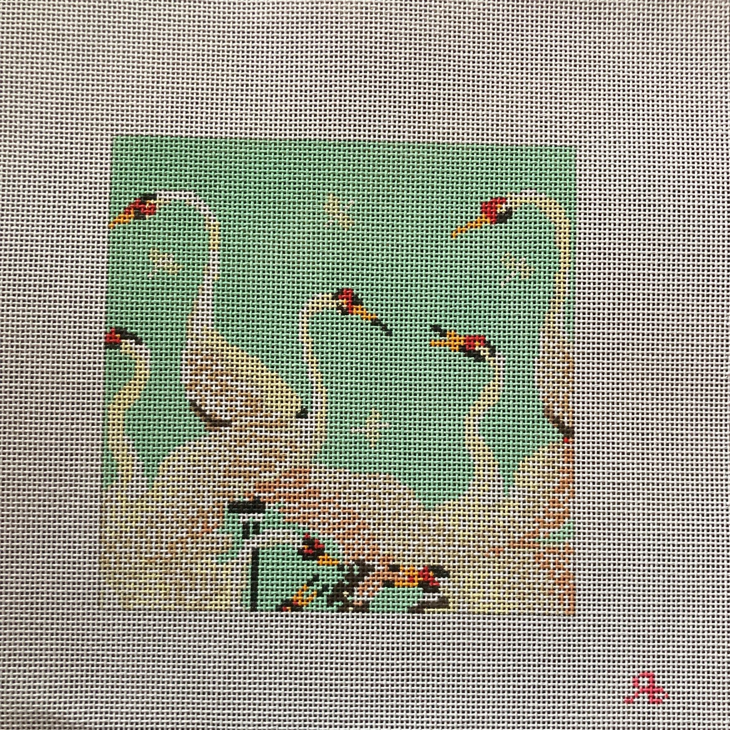 Herons Canvas - Garden Gate Needlepoint