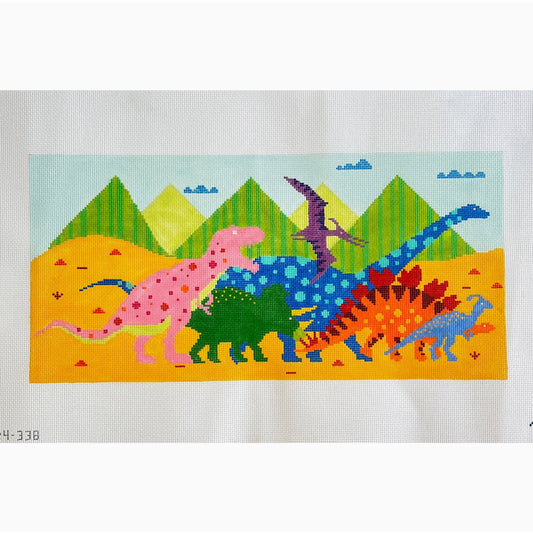 Dinosaur Parade - Garden Gate Needlepoint