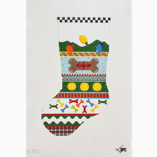 Dog Xmas stocking - Garden Gate Needlepoint
