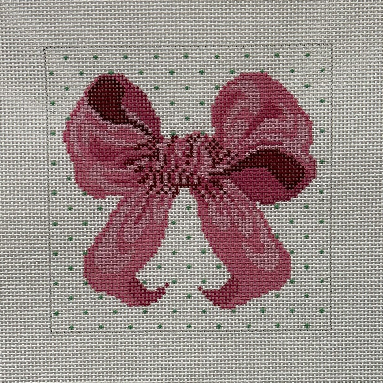 Pink Bow Canvas - Garden Gate Needlepoint