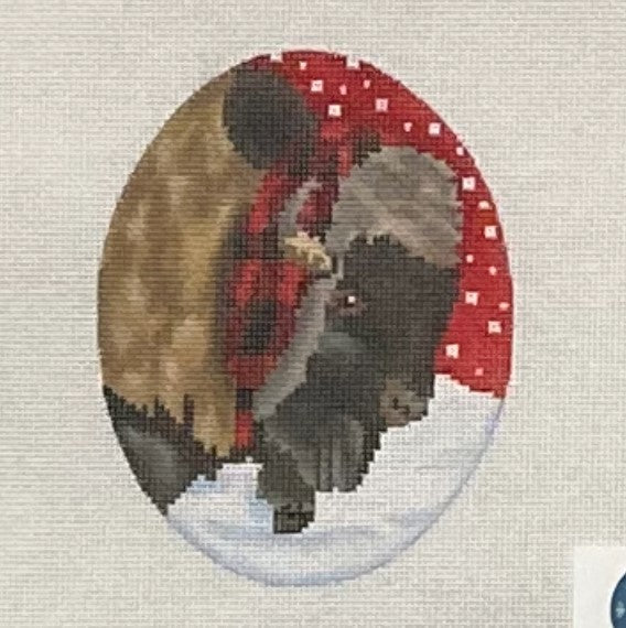 Buffalo with Scarf 2 Ornament - Garden Gate Needlepoint