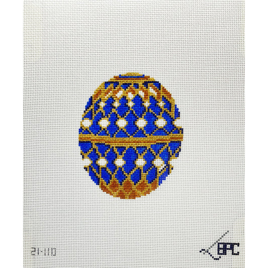 Faberge Egg - Blue - Garden Gate Needlepoint