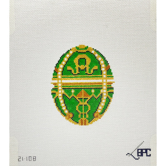 Faberge Egg - Green - Garden Gate Needlepoint