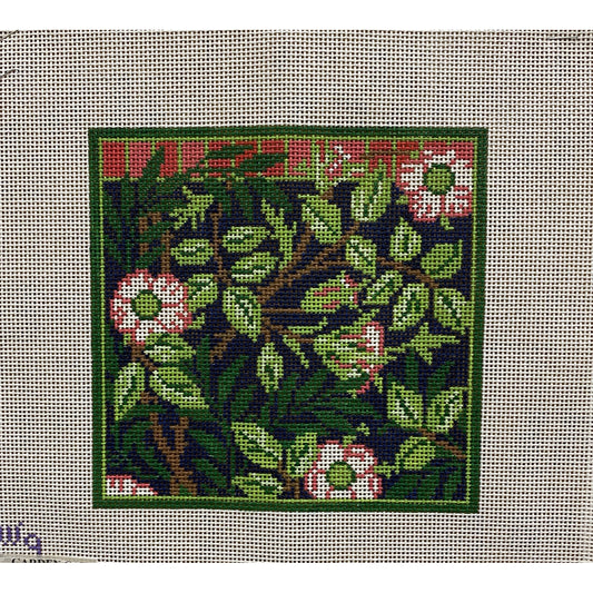 Flower Bush canvas - Garden Gate Needlepoint